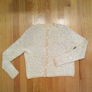 Vintage Handmade Asymmetrical Iridescent Sequin Cardigan